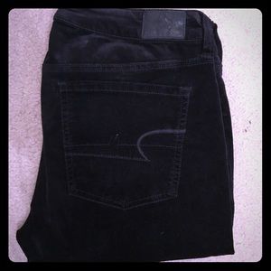 Black velvet jeggings